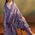 Purple lilac jacquard art silk straight kurta set with dupatta