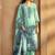 Blue ice jacquard art silk straight kurta set with dupatta