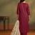 Red solid & printed cotton blend straight kurta set with printed dupatta