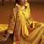 Yellow printed cotton blend anarkali & palazzo kurta set with printed dupatta