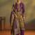 Purple jacquard art silk straight kurta set with dupatta for women