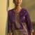 Purple jacquard art silk straight kurta set with dupatta for women