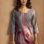 Grey jacquard art silk straight kurta set with dupatta for women