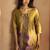Mustard jacquard art silk straight kurta set with dupatta for women