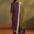 Wine jacquard art silk straight kurta set with dupatta
