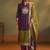 Wine jacquard art silk straight kurta set with dupatta