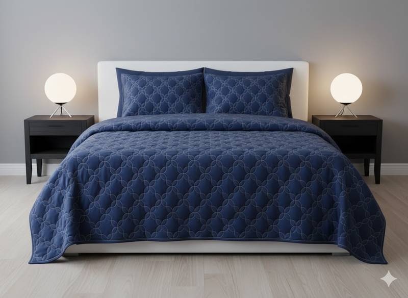 COTTON SATEEN QUILTED BEDSPRED