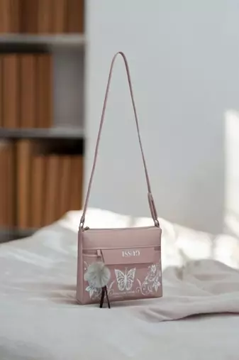 Women Pink Butterfly Printed Mini Sling Bag Stylish Side Purse