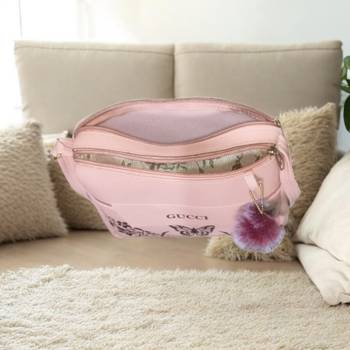 Women Pink Butterfly Printed Mini Sling Bag Stylish Side Purse 3