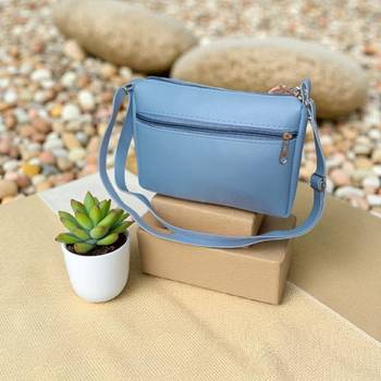 Women Blue Floral Printed Mini Sling Bag Stylish Side Purse 2