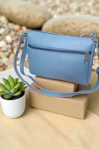 Women Blue Floral Printed Mini Sling Bag Stylish Side Purse