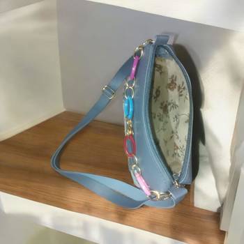 Women Blue Floral Printed Mini Sling Bag Stylish Side Purse 3