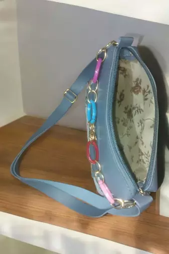 Women Blue Floral Printed Mini Sling Bag Stylish Side Purse