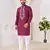 Ethnic wine roman silk kurta with front embroidery