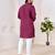 Ethnic wine roman silk kurta with front embroidery