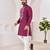 Ethnic wine roman silk kurta with front embroidery