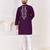 Ethnic dark purple roman silk kurta with front embroidery