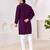 Ethnic dark purple roman silk kurta with front embroidery