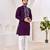 Ethnic dark purple roman silk kurta with front embroidery