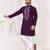 Ethnic dark purple roman silk kurta with front embroidery