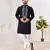 Ethnic black roman silk kurta with front embroidery