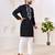 Ethnic black roman silk kurta with front embroidery