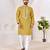 Ethnic mustard yellow roman silk kurta with front embroidery