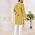Ethnic mustard yellow roman silk kurta with front embroidery