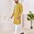 Ethnic mustard yellow roman silk kurta with front embroidery