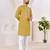 Ethnic mustard yellow roman silk kurta with front embroidery