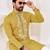 Ethnic mustard yellow roman silk kurta with front embroidery