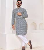 Men's stylish cotton printed kurta for festive & casual wear