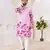 Men's stylish pink & purple floral printed cotton kurta for festive & casual wear
