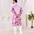 Men's stylish pink & purple floral printed cotton kurta for festive & casual wear