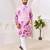 Men's stylish pink & purple floral printed cotton kurta for festive & casual wear