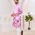 Men's stylish pink & purple floral printed cotton kurta for festive & casual wear