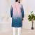 Men's stylish pink & blue cotton printed kurta
