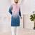 Men's stylish pink & blue cotton printed kurta