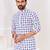 Men's stylish white geometric printed cotton kurta