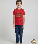 Red pongal festive printed premium cotton half sleeve tshirt