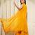Yellow Mustard Crepe Fish Cut Skirt Cape Set  With Gota Patti Embroidery