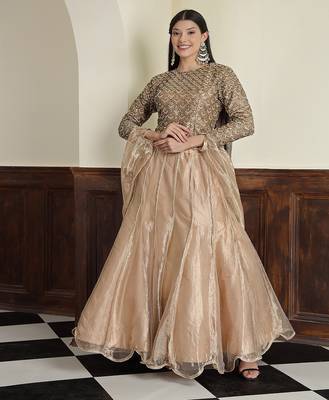 tissue antique  lehenga set with blouse and dupatta 1