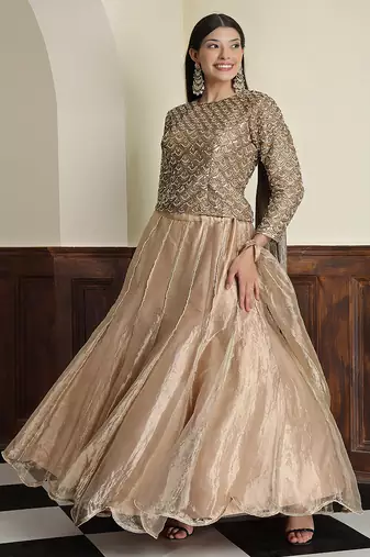 tissue antique  lehenga set with blouse and dupatta