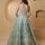 Sky Blue Organza Brocade Lehenga Set