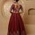 Dark Maroon Viscose Silk Hand Embroidered Lehenga Set