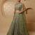 Leaf Green Crepe Tissue Multicolor Mirror  Lehenga Set