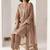 Light brown georgette embroidered salwar suit