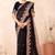 Black kashmiri resham embroidered work georgette saree sari