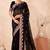Black kashmiri resham embroidered work georgette saree sari