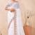 White kashmiri resham embroidered work georgette saree sari
